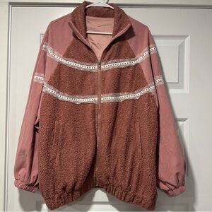 Women's Pink Jacket with Lace Detail